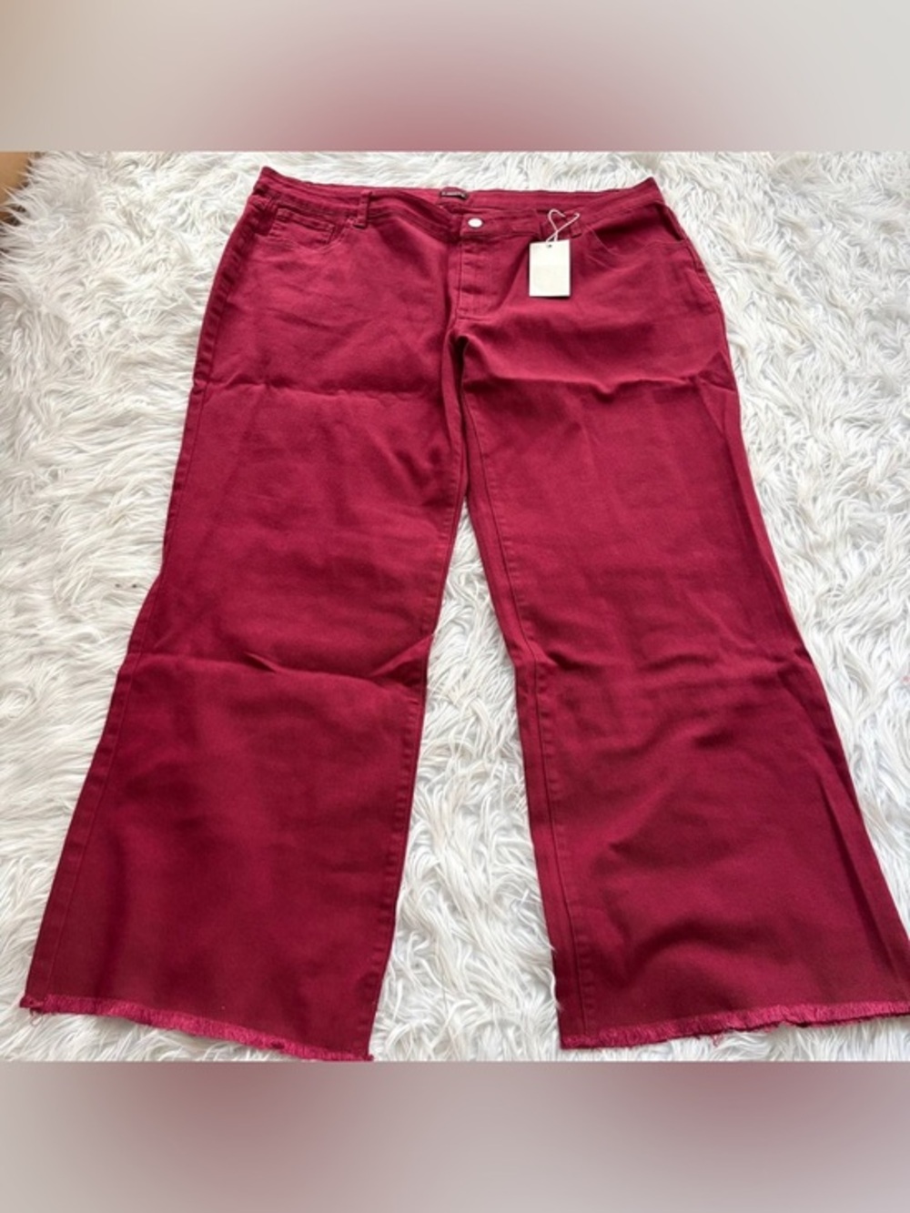 Flamingals burgundy stretchy denim pants size 4XL FG12-10